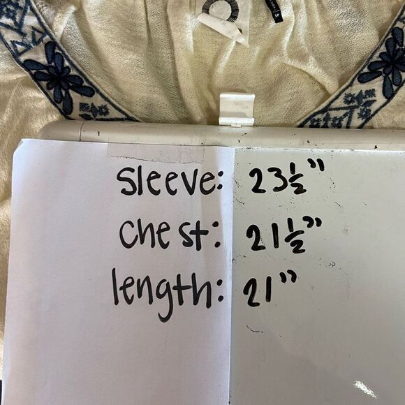 Anthropologie Akemi + Kin Womens Boho Merewen Embroidered Blouse Cream Size SP - Picture 6 of 6